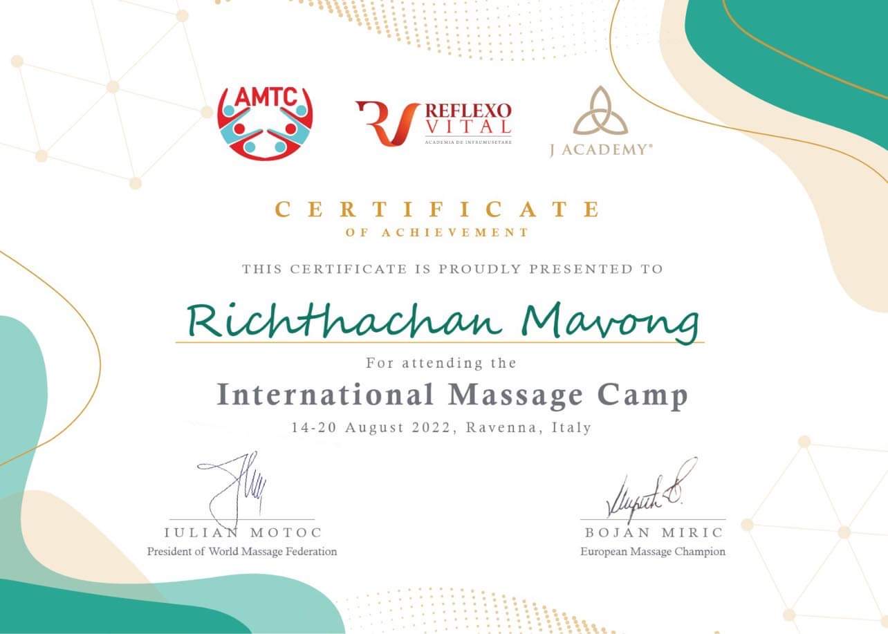 Certified World Massage Training Camp in Italy